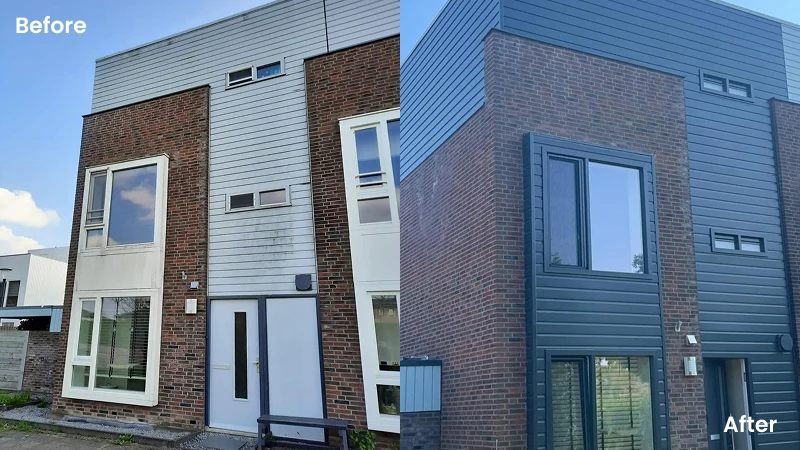 Gevelrenovatie met nieuwe kozijnen